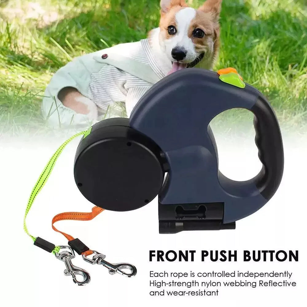 Twin Tangle-Free Retractable Dog Leash - Youvra