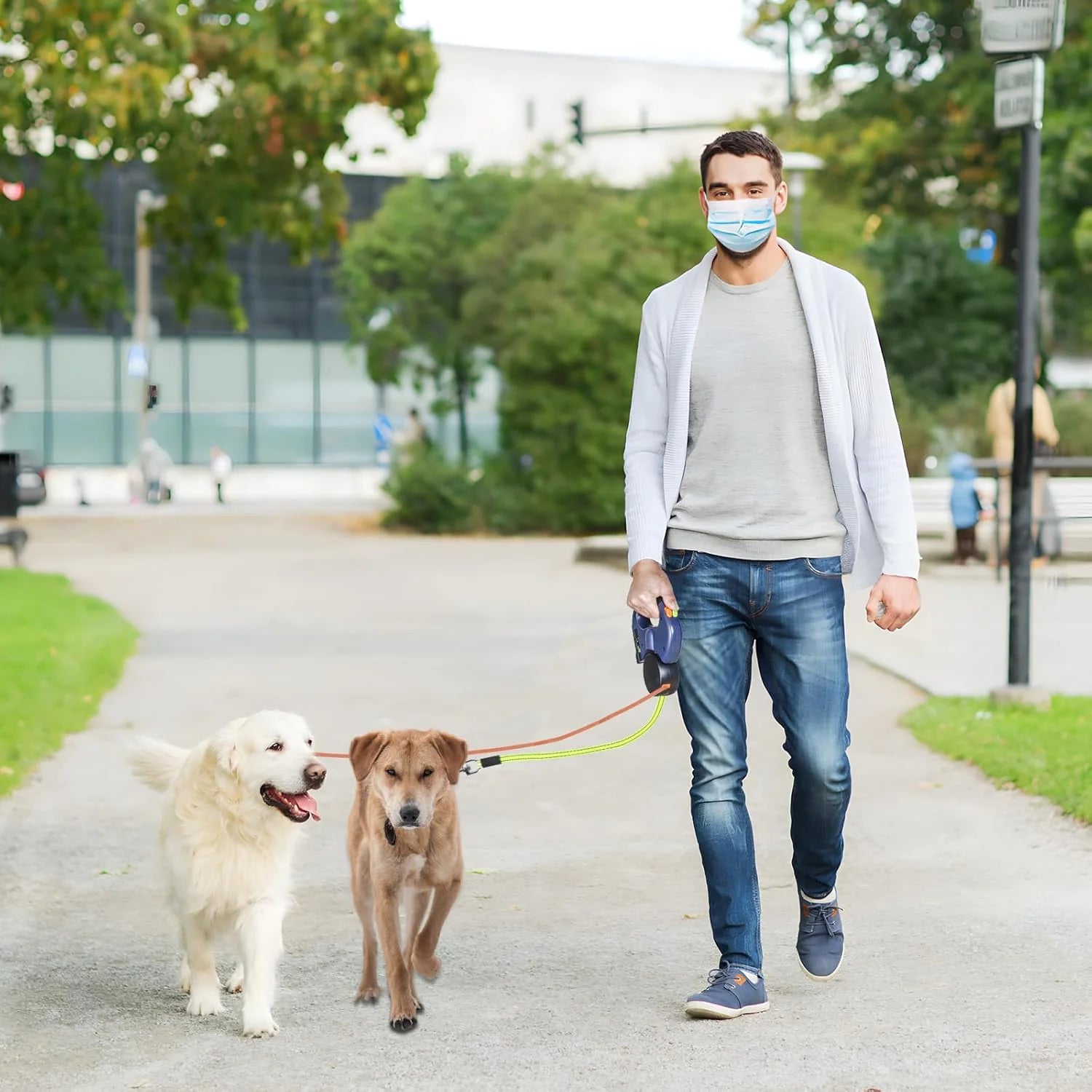 Twin Tangle-Free Retractable Dog Leash - Youvra